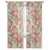 AMZRicher Spring Flower Sheer Curtains 84 Inch Length 2 Panels Set, Semi Transparent Voile Rod Pocket Curtains for Living Dining Room Bedroom Drapes Botanical Leaves Morden Rustic Garden Herbs view 1