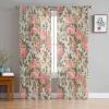 AMZRicher Spring Flower Sheer Curtains 84 Inch Length 2 Panels Set, Semi Transparent Voile Rod Pocket Curtains for Living Dining Room Bedroom Drapes Botanical Leaves Morden Rustic Garden Herbs view 3