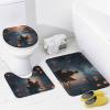 FOCCAFB 4Pcs Modern Lanterns Bathroom Sets with Shower Curtain Rugs Mats Red Sky Lanterns Floating Boat Bathroom Decorations Sets with Non Slip Rugs Toilet Lid Cover Bath Mat view 4
