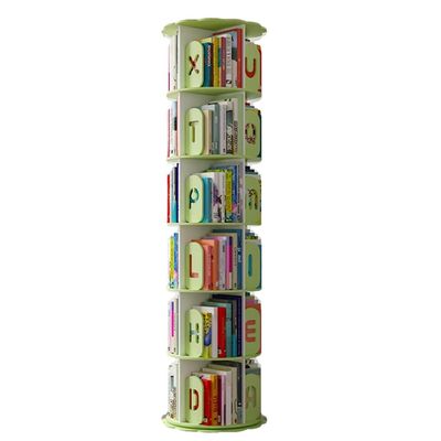 360Rotating Bookshelf, Vertical Children's Bookcase,Stimulate Children's Interest in Reading,Space Saving (Green 50 * 188.5cm)