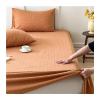 RUZGAR Flat Sheet Breathable Extra Soft 100% Washed Cotton Bedding Top Sheet Twin/Single Full Queen King Size Bed Flat Sheet (Color : Orange, Size : 240x250cm+48x74cm x2) view 1