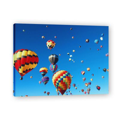 Hot Air Balloon Wall Art Framed-Hot Air Balloon Canvas Wall Art-Hot Air Balloon Pictures Wall Art- Colored hot air balloons and sky 03-Modern Wall Decor Inner Frame 50x65cm-19.7x25.6in