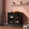 Finca ancha Kitchen Cabinet with Double Glass Doors | Apothecary Cabinet for Living Room | Bathroom Cabinet for Bathroom Wall | Gabinetes para Cocina de Pared | Glass Display case (Brown) view 4