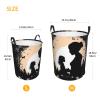 Laundry Hamper Round Laundry Basket with Handles Silhouette of family Laundry Hampers Waterproof Circular Hamper for Bathroom Storage Basket Dirty Clothes Hamper for Dirty Clothes view 3