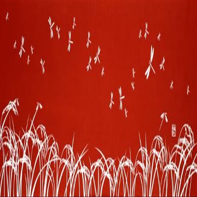  Anbo Tenugui Hand Towel, Dragonfly on The Rice Ears (Red), 100% Cotton, Made in Japan, 13.8 x 39.4 inches