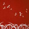  Anbo Tenugui Hand Towel, Dragonfly on The Rice Ears (Red), 100% Cotton, Made in Japan, 13.8 x 39.4 inches view 2