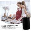 DECHOUS 1pc Coarse Cereals Ceramic Food Storage Jar Nordic Style Canister with Lid for Flour Sugar Rice Nuts Snacks Tea Beans Keeps Food Fresh and Organized view 2