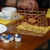 Coffee Pod Basket Coffee Bar Accessories Creamer Holder Iron Espresso Capsule Holder for Hotel Counter Living Room Coffee Bar, Gold view 4