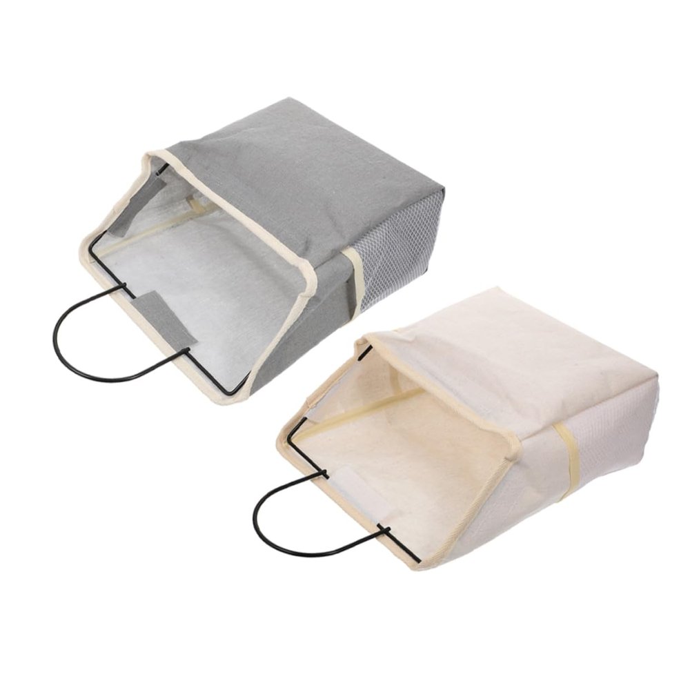 BUGUUYO 2pcs Wall Hanging Storage Organizer Bag Sturdy Canvas Pouch Side Pocket Versatile Dorm Room and Bathroom Easy to Install for Books Tablets and More