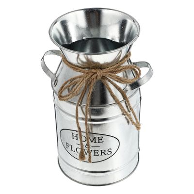 HOLIDYOYO Flowerpot Iron Bucket Vintage Milk Jug Floral Barrel Garden Decor Planting Pot
