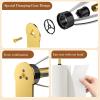 Paper Towel Holder Under Cabinet with 2 Hooks, Paper Towel Holder Wall Mount with Damping Effect, Self-Adhesive or Drilled Paper Roll Holders for Kitchen, Bathroom, RV(Gold) view 4
