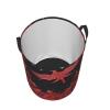 Laundry Hamper Round Laundry Basket with Handles Red leaves and stars Laundry Hampers Waterproof Circular Hamper for Bathroom Storage Basket Dirty Clothes Hamper for Dirty Clothes view 2
