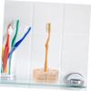 Amosfun 4pcs Bamboo Toothbrush Stand Vanity Brush Organizer with Round Edges for Bathroom Kitchen and Office Use Compatible with Electric Toothbrushes and Floss view 4