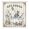 JEJOMEAG Funny Skull Skeleton Shower Curtain Spooky Gothic Get Naked Bathtub Retro Polyester Fabric Bathroom Curtain with Hooks, 67x70 Inch view 2