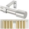 TONIAL Curtain Rods for Windows 48 to 84 Inches(4 to 7 ft), Adjustable Splicing 3/4 Curtain Rod 32 to 86 Inches, Decorative Single Drapery Rod with Modern Finial, Silver view 1