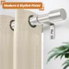 TONIAL Curtain Rods for Windows 48 to 84 Inches(4 to 7 ft), Adjustable Splicing 3/4 Curtain Rod 32 to 86 Inches, Decorative Single Drapery Rod with Modern Finial, Silver view 3