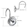 TopHomer 12 Pcs Shower Curtain Hooks Rings Bling Round Diamond Decorative Shower Curtain Rings Crystal Decorative Shower Curtain Hooks for Bedrooms, Bathrooms, Closets view 2