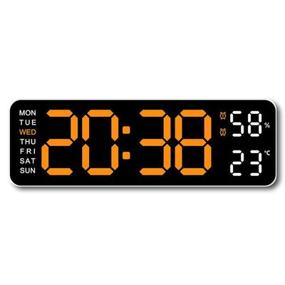 Digital Wall Clock,Digital Calendar,Large Wall Clock,13" Large Display Digital Clock,LED Digital Clock with Remote Control,Countdown Dimmer Large Clock with DST Date Week Temperature