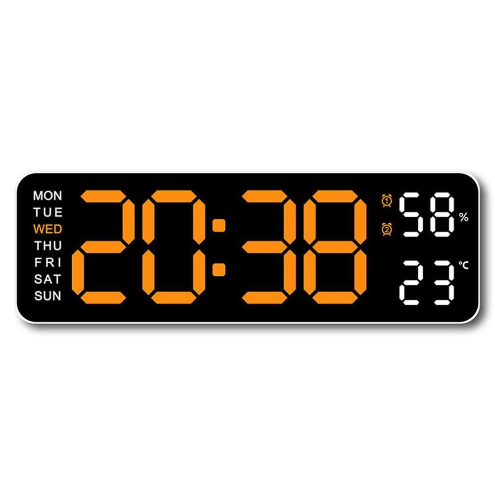 Digital Wall Clock,Digital Calendar,Large Wall Clock,13" Large Display Digital Clock,LED Digital Clock with Remote Control,Countdown Dimmer Large Clock with DST Date Week Temperature
