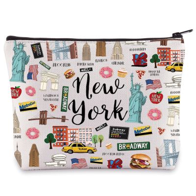 BWWKTOP New York Canvas Tote Bag City Souvenir Gift New York Grocery Bag City Travel Gifts New Yorker Shopping Bag (new-york M Bag)