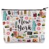 BWWKTOP New York Canvas Tote Bag City Souvenir Gift New York Grocery Bag City Travel Gifts New Yorker Shopping Bag (new-york M Bag) view 1