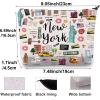 BWWKTOP New York Canvas Tote Bag City Souvenir Gift New York Grocery Bag City Travel Gifts New Yorker Shopping Bag (new-york M Bag) view 4