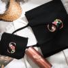 Huhumy Initial Canvas Tote Bag for Women Makeup Bag Monogram Initial Tumbler Personalized Birthday Valentine Gifts(S) view 2