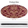 Soft Absorbent Coral Velvet Bath Rugs, Round Bathroom Mats, Machine Washable Bathmat, Carpet Rug Room Decor for Shower Floor Compatible with Flower Maroon Gold Floral Classy Burgundy Antique view 3