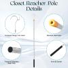 Clothes Hook Pole, Adjustable from 28" to 74", Closet Coat Rack Hook Rod view 4