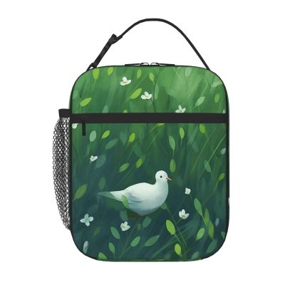 NONHAI Lunch Box for Women Men Insulated Lunch Bag Grass and dove Reusable Lunch Tote Bags for Work Office Travel