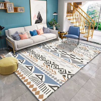 Abstract Geometry Area Rug Moroccan Style Low-Pile Rug Non-Slip Multi Stripe Indoor Floor Mat Rectangular Rug for Bedroom Living Room Study Room Home Decor Couch Carpet (Color : N, Size : 31.5 * 63in