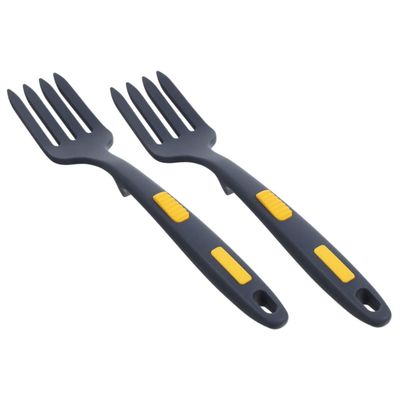 DECHOUS 2pcs Ergonomic Silicone Fork Nonstick Fork for Noodles Kitchen Food Safe