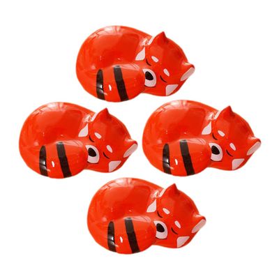 4pcs Ceramic Fox Chopstick Rest Stand for Spoon and Fork