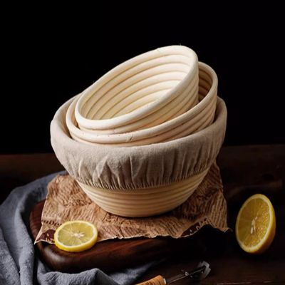 Banneton Brotform Bake Bread Dough With Linen Cloth Liner Oval Round Bread Lame, Proofing Basket Kit With Dough Scraper For Professional Home Bakers (Size : Oval 21cm)
