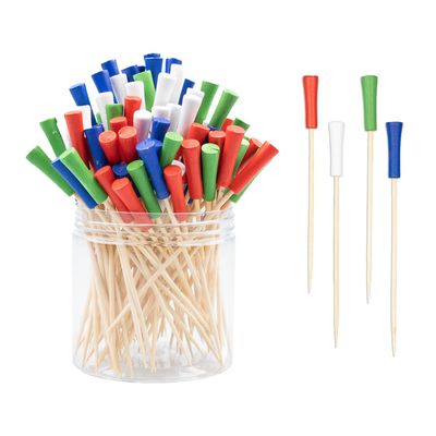 120 PCS Cocktail Picks Bamboo Toothpicks Pineapple Flamingo Beach Cactus Palm Leaf Handmade for Appetizers Food Drinks Luau Hawaii Beach Holiday Party SuppliesMulticolor Golf Tee