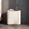 YPDJVLTI nightstand Nightstand with Clear Glass Tabletop Bedside Table Microfibre Leather Wrap Bedside Cabinet for Bedroom End Table Minimalist, White view 4