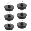 uxcell 6pcs Rubber Drain Stopper with Hanging Ring, Bathtub Drain Plug Fits 1-3/4 Inch to 2 Inch, Rubber Sink Stopper Drain Plug for Bathtub, Kitchen and Bathroom, Black view 1