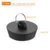 uxcell 6pcs Rubber Drain Stopper with Hanging Ring, Bathtub Drain Plug Fits 1-3/4 Inch to 2 Inch, Rubber Sink Stopper Drain Plug for Bathtub, Kitchen and Bathroom, Black view 2