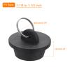 uxcell 2pcs Rubber Drain Stopper with Hanging Ring, Bathtub Drain Plug Fits 1-1/8 to 1-1/4 Inch, Rubber Sink Stopper Drain Plug for Bathtub, Kitchen and Bathroom, Black view 2