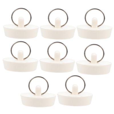 RORPOIR 8pcs Medium Rubber Drain Stoppers with Pull Rings for Bathtubs and Sinks Prevents Clogs Kitchen and Bathroom Easy to Clean and Remove for Standard Drains