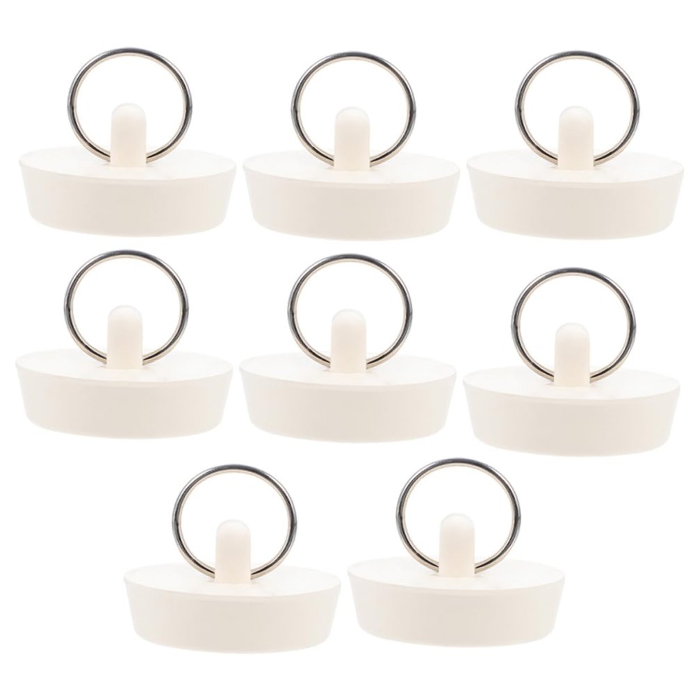 RORPOIR 8pcs Medium Rubber Drain Stoppers with Pull Rings for Bathtubs and Sinks Prevents Clogs Kitchen and Bathroom Easy to Clean and Remove for Standard Drains