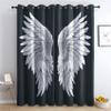 Angel Wings Curtains for Bedroom Living Room, White Feather Blackout Curtains & Home Decor, Black and White Window Curtains, Thermal Room Darkening Grommet Drapes, 72 Inch Curtains 2 Panel Set view 1