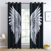 Angel Wings Curtains for Bedroom Living Room, White Feather Blackout Curtains & Home Decor, Black and White Window Curtains, Thermal Room Darkening Grommet Drapes, 72 Inch Curtains 2 Panel Set view 2