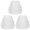 BESTYASH 3pcs Floral Lace Half Waist Apron for Women Stylish Bib Maid Costume with Pocket for Kitchen Restaurant Party Favors and Design White view 1