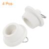 uxcell 4pcs Rubber Drain Stopper with Hanging Ring, Bathtub Drain Plug Fits 1 Inch to 1-1/8 Inch, Rubber Sink Stopper Drain Plug for Bathtub, Kitchen and Bathroom, White view 3