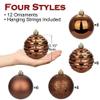 3.15" Bronze Christmas Ornaments for Christmas Tree 12 Pcs Medium Shatterproof Balls Christmas Tree Decorations Xmas Ornaments Balls with Hanging Loop for Wedding Holiday Party Wreath Home Decor view 3