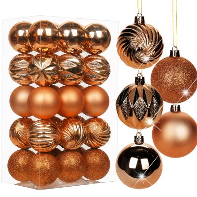 2.36" Orange Christmas Ornaments for Christmas Tree 30 Pcs Small Shatterproof Balls Christmas Tree Decorations Xmas Ornaments Balls with Hanging Loop for Wedding Holiday Party Wreath Home Decor