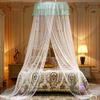 Elegant Round Dome Bed Netting Canopy Princess Bed Canopy with Led Light, Canopy Bed Curtains Mosquito Net for Bed (White) view 1