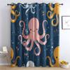 Octopus Curtains for Bedroom Living Room, Cute Sea Animal Blackout Curtains & Home Decor, Kids Window Curtains, Thermal Room Darkening Grommet Drapes, 96 Inch Curtains 2 Panel Set view 1