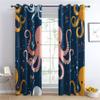 Octopus Curtains for Bedroom Living Room, Cute Sea Animal Blackout Curtains & Home Decor, Kids Window Curtains, Thermal Room Darkening Grommet Drapes, 96 Inch Curtains 2 Panel Set view 2